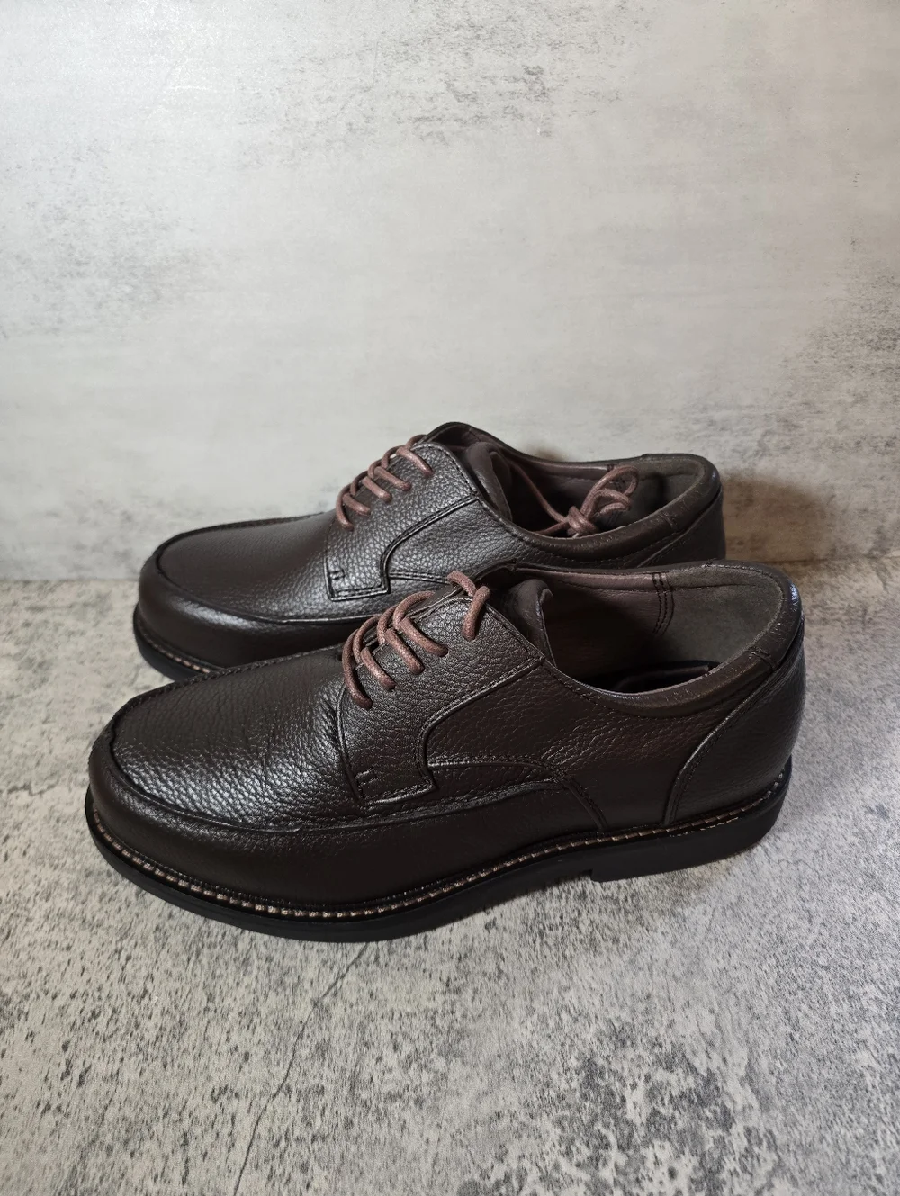 New Apex Mens Leather Oxford Orthopedic Shoes Sz 8 Extra Wide Brown Comfort Lace